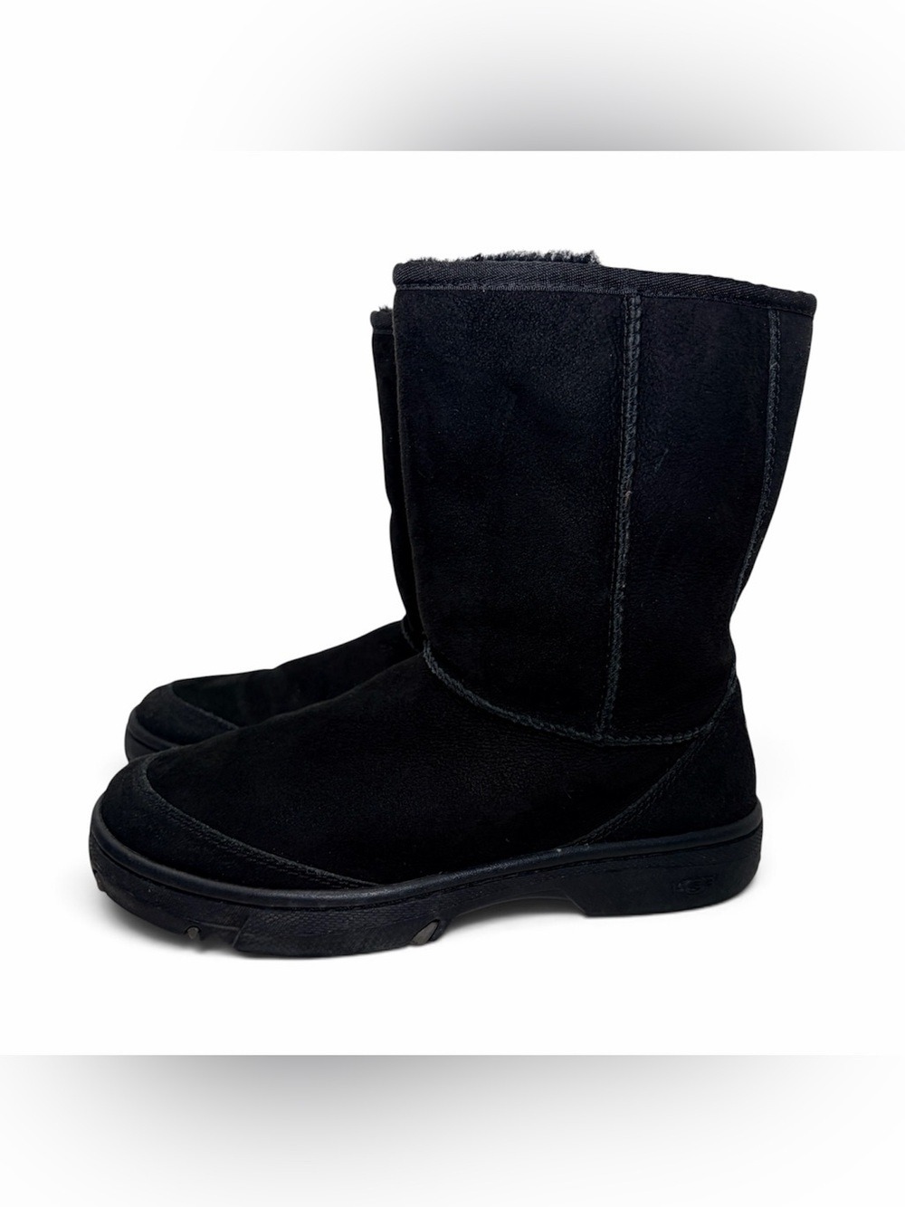 UGG Australia Vintage Ultimate Short Boots Black Suede EUC Size 7